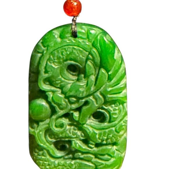 Green and Red dragon Pendant adjustable Necklace - Picture 6 of 6